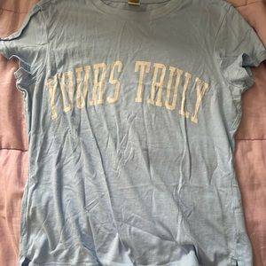 Yours truly baby blue tee